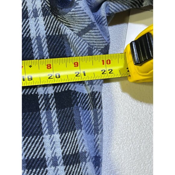 Sonoma Mens Size M Blue Plaid Supersoft Knit Shirt Polyester Blend - Picture 6 of 8